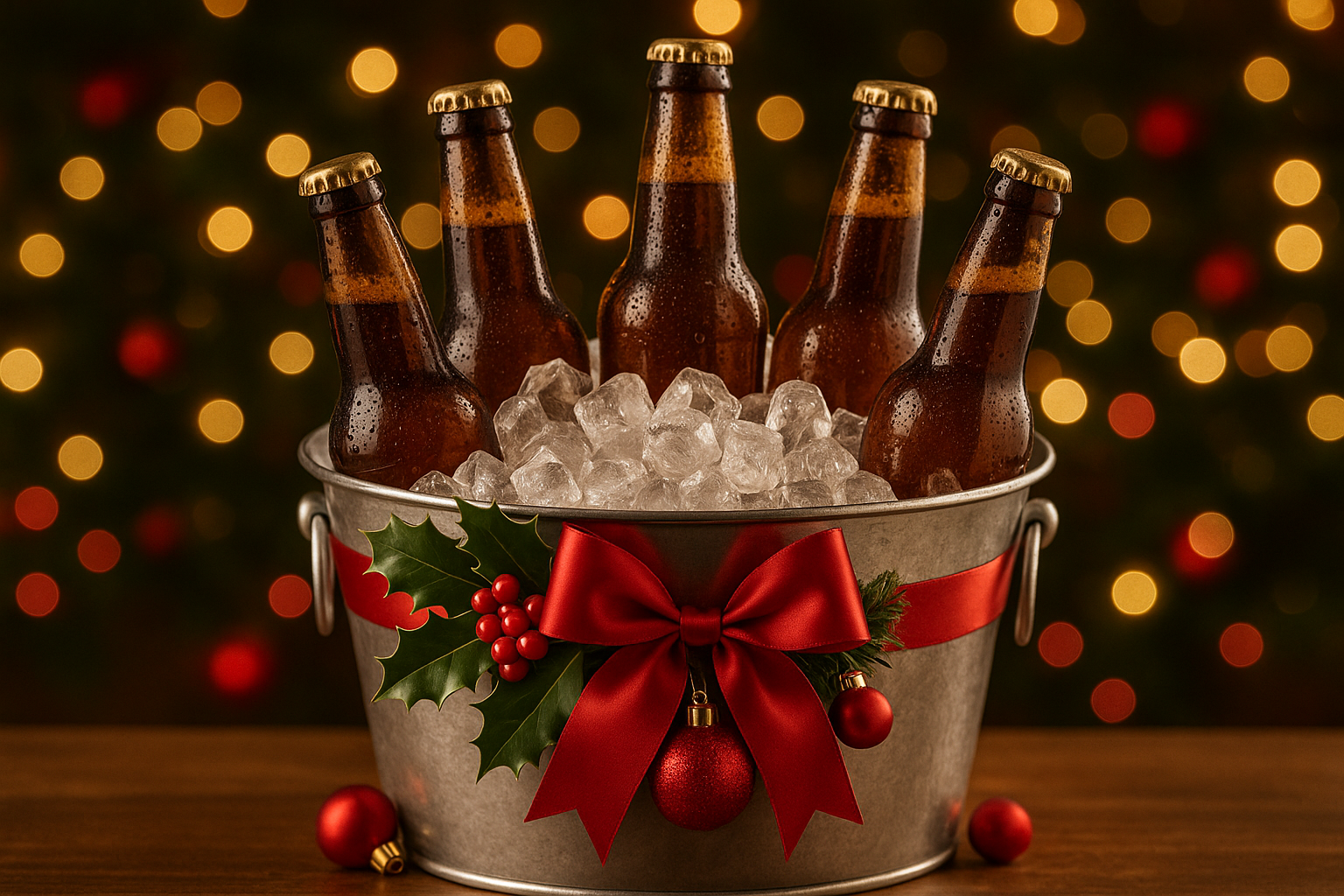 Christmas drinks packages Bucket of beers 5 bottles