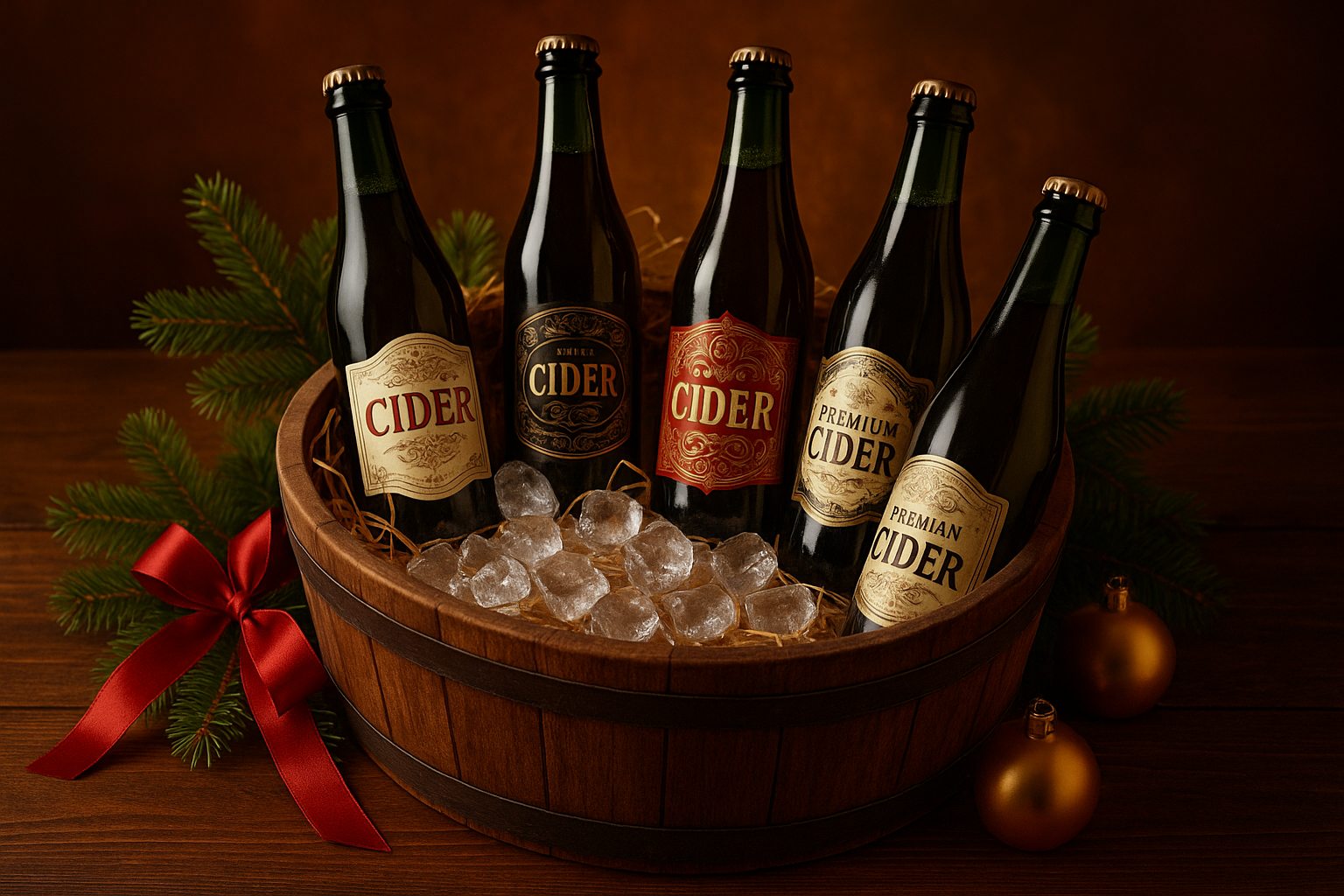 Christmas Drinks Packages bucket of ciders 5 bottles